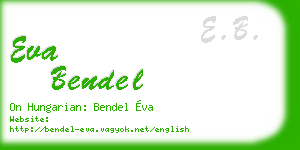 eva bendel business card